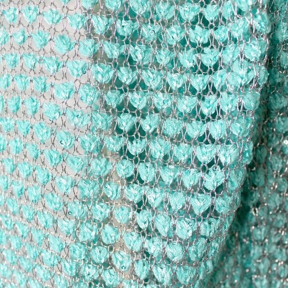 NWT Leshop Y2K Retro Style Turquoise Knit Cardigan Size S - Picture 8 of 13